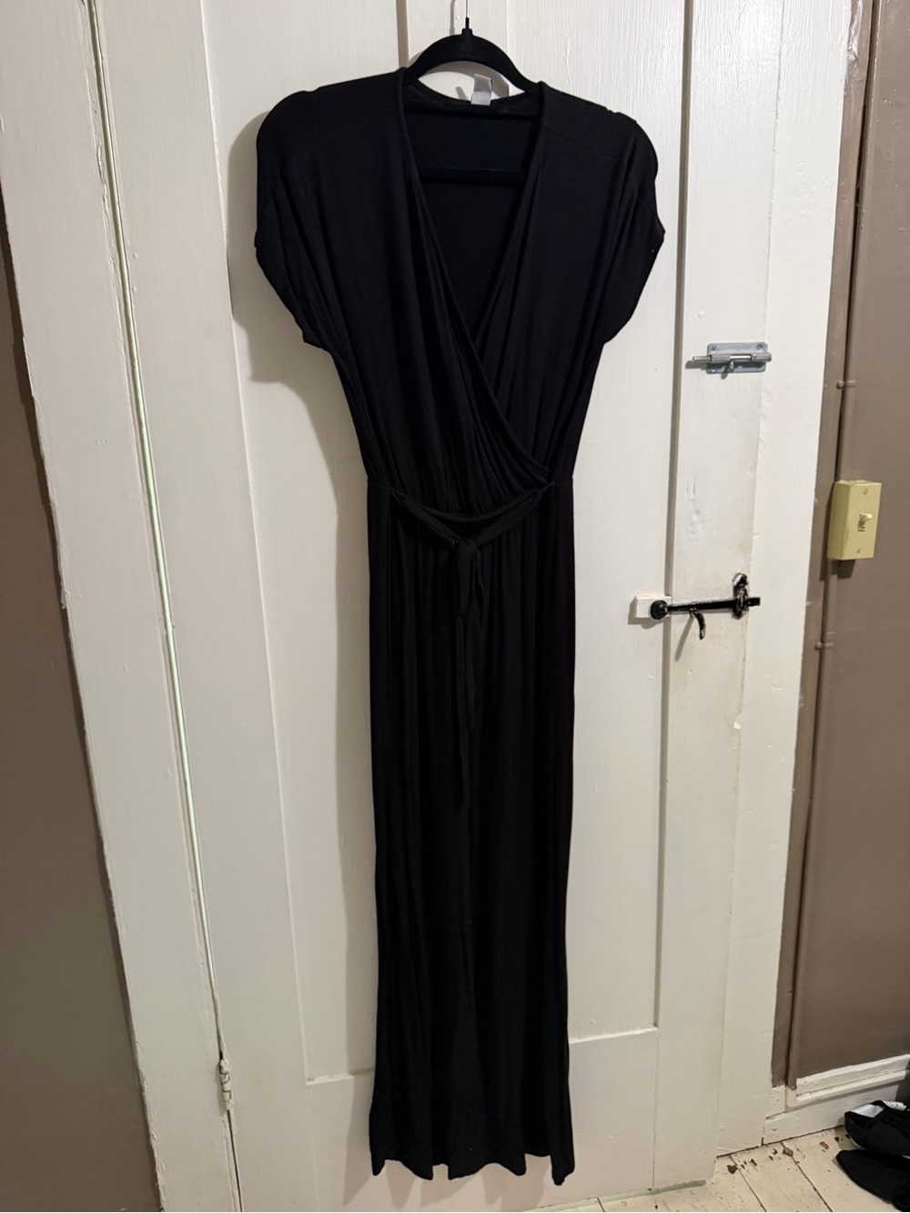 Old Navy Black Wrap-Front Maxi Dress